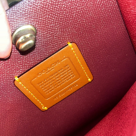 Coach Charlie Red Pebble Leather Cross Body Bucket Bag - Picture 8 of 16